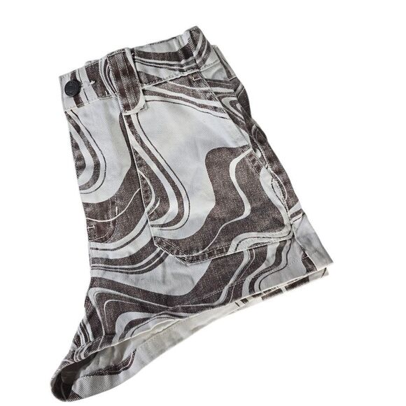 PacSun High Waist Brown and White Shorts - Picture 3 of 7